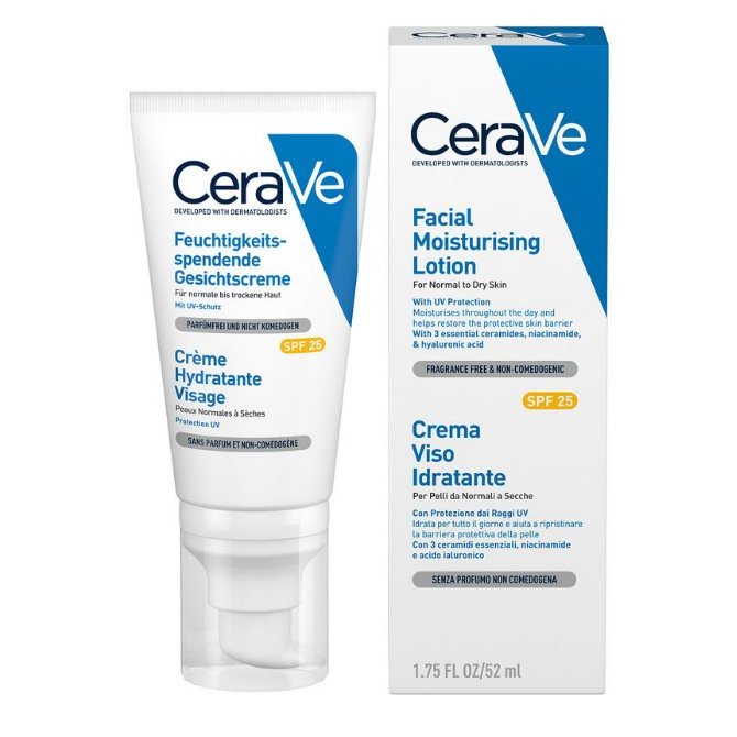 Лосьон увлажняющий CeraVe для нормальной и сухой кожи лица SPF25 52 мл