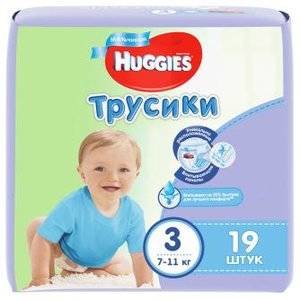 Подгузники-трусики для мальчиков Huggies размер 3 7-11 кг 19 шт.