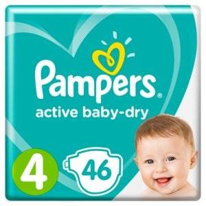 Подгузники Pampers Active Baby Dry размер 4 9-14 кг 46 шт.