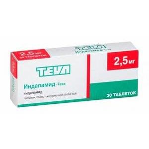 Индапамид-Тева таблетки 2,5 мг 30 шт.