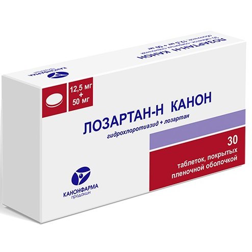 Лозартан-Н Канон таблетки 50+12,5 мг 30 шт.