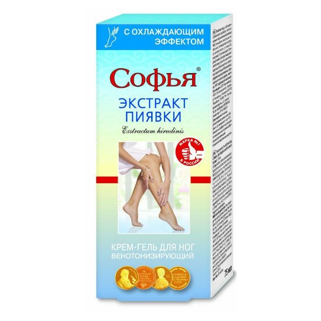 Крем-гель для ног Софья с охлаждающим эффектом с экстрактом пиявки 75 мл