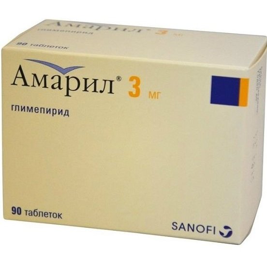 Амарил таблетки 3 мг 90 шт.