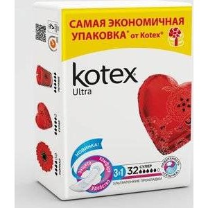 Прокладки Kotex Ultra Super сетчатые с крылышками 32 шт.