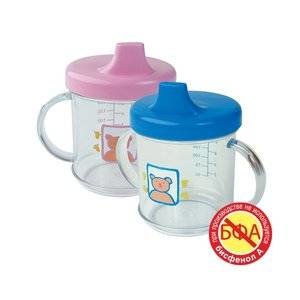 Поильник Курносики прозрачный с двумя ручками 175 мл арт. 17006