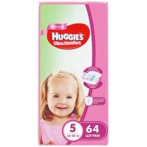 Подгузники для девочек Huggies Ultra Comfort размер 5 12-22 кг 64 шт.