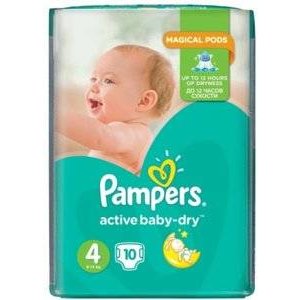 Подгузники Pampers Active Baby Dry размер 4 8-14 кг 10 шт.