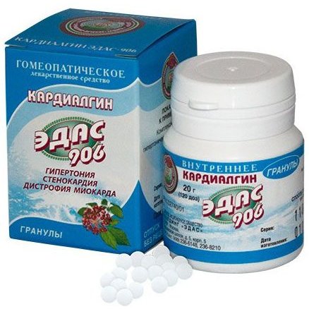 Эдас-906 Кардиалгин гранулы гомеопатические 20 г