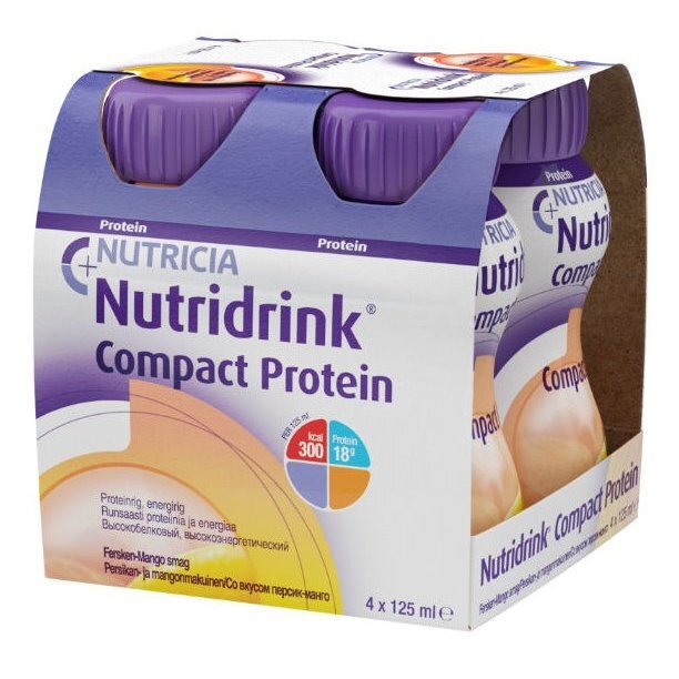 Жидкая смесь Nutridrink Компакт Протеин Персик и манго 125 мл бутылочка 4 шт.