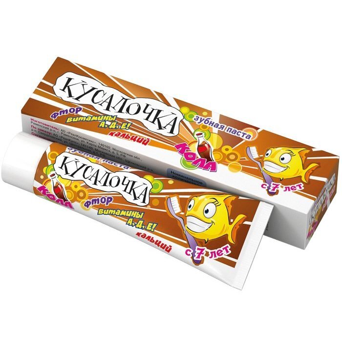 Кусалочка зубная паста для детей с 7 лет со вкусом колы 50 мл