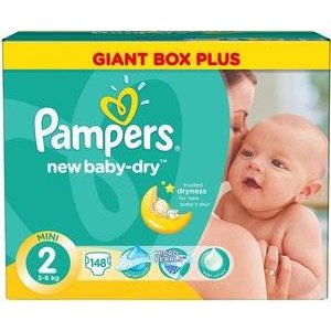 Подгузники Pampers New Baby Dry размер 2 3-6 кг 148 шт.