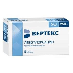 Левофлоксацин-Вертекс таблетки 250 мг 5 шт.