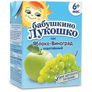 Сок Бабушкино Лукошко яблоко-виноград с 6мес., 200 мл