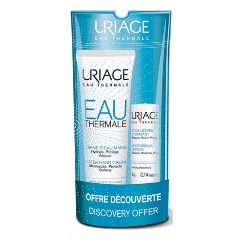 Набор Uriage: Кем для рук увлажняющий 30 мл+Стик для губ увлажняющий 4 г