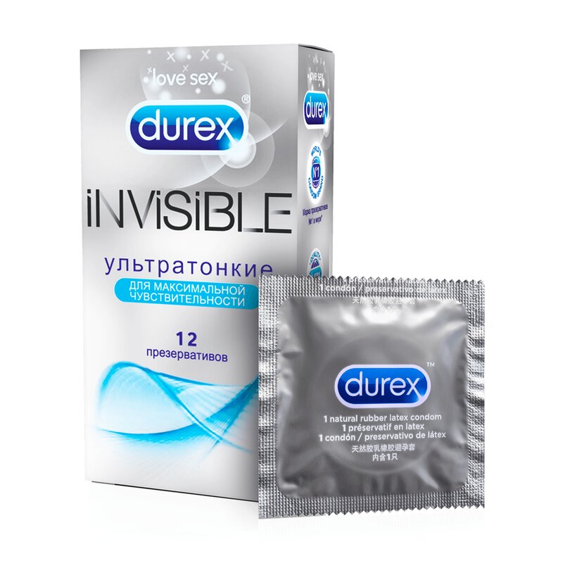 Презервативы Durex Invisible ультратонкие 12 шт.