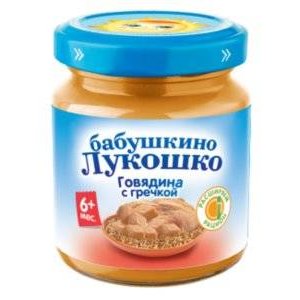 Пюре Бабушкино Лукошко говядина-гречка с 6 мес.,100 г