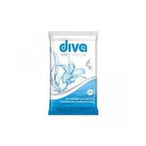 Diva салфетки влажные очищающие универсальные 20 шт.