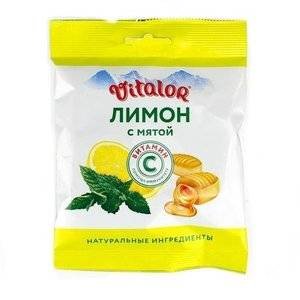 Карамель Виталор Лимон/мята+Витамин С 60 г
