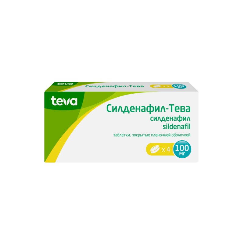 Силденафил-Тева таблетки 100 мг 4 шт.