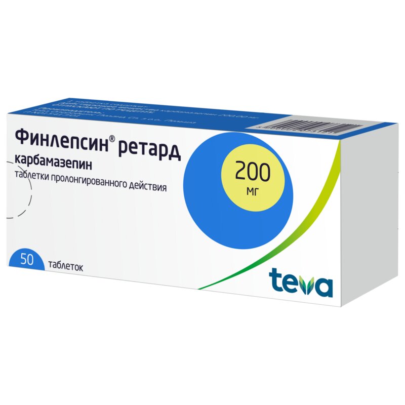 Финлепсин ретард таблетки пролонгированного действия 200 мг 50 шт.
