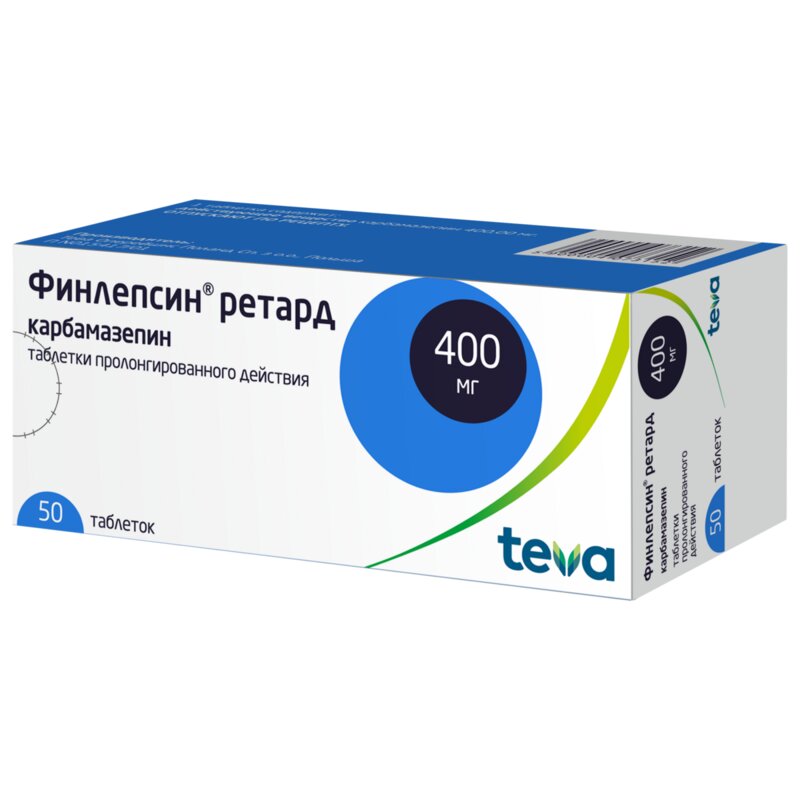 Финлепсин ретард таблетки пролонгированного действия 400 мг 50 шт.