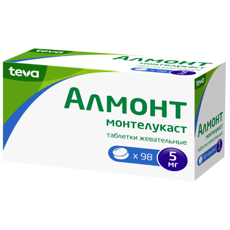 Алмонт таблетки жевательные 5 мг 98 шт.