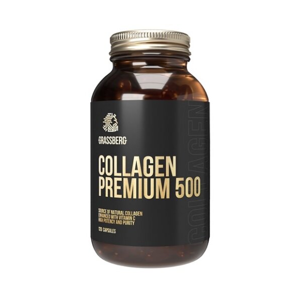 Коллаген Премиум Грассберг 500 мг с витамином С капсулы x120