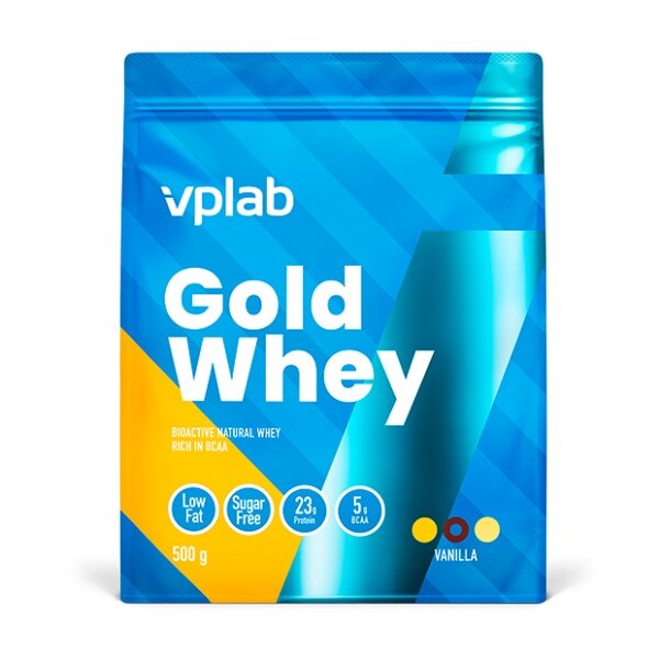 Сывороточный протеин и L лейцин VPLab Gold Whey со вкусом ванили 500 г