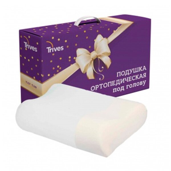 Тривес подушка ортопед. под голову с эффектом памяти размер l топ-119а