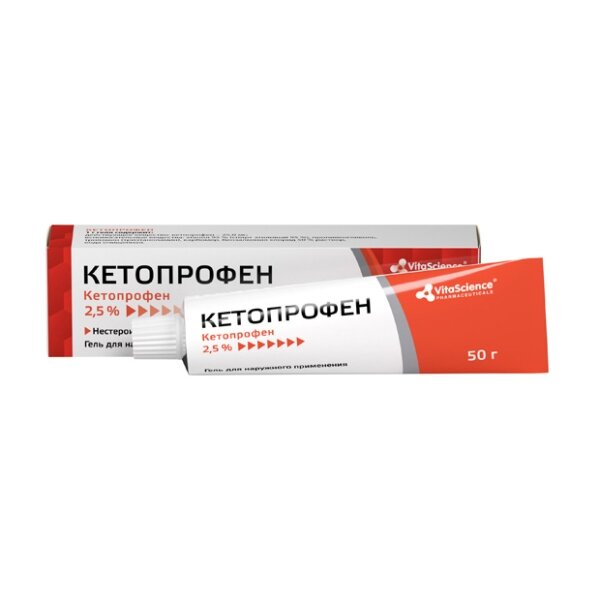 Кетопрофен Витасайнс гель 2,5% туба 50 г