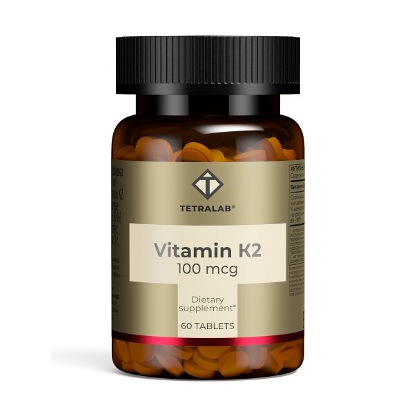 Tetralab таблетки п/об витамин k2 1000мкг 165мг 60 шт.