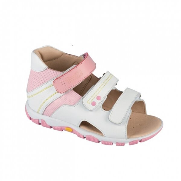 Тривес сандалеты ортопедические малосложные 6-бело-розовый размер 26 tw-132 с открытым носком