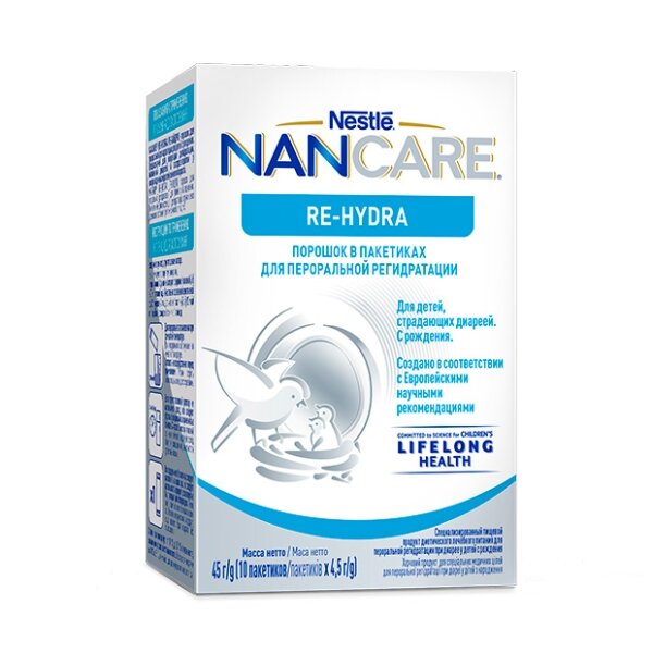 Nancare re-hydra порошок для приг.р-ра внутрь для пероральной регидратации 4.5г пак. 10 шт.