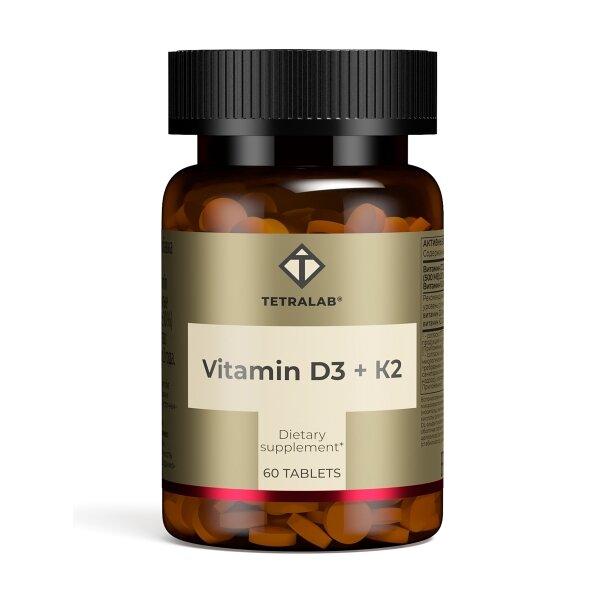 Tetralab таблетки п/об витамин d3+k2 165мг 60 шт.
