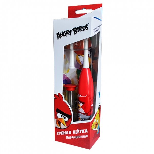 З/щ вибрационная Longa Vita Kids Angry Birds супермягкая со смен насадкой/песочные часы +3лет 1 шт.