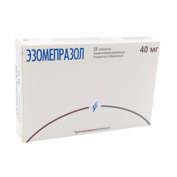 Эзомепразол таблетки кишечнорастворимые 40 мг 28 шт.