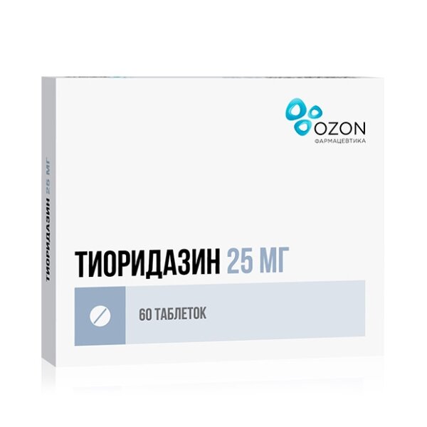 Тиоридазин таблетки п/об пленочной 25мг 60 шт. озон