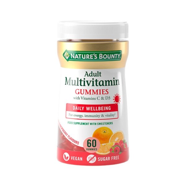 Мультивитамины для взрослых Natures bounty апельсин/малина пастилки-гаммис жевательные 60 шт.