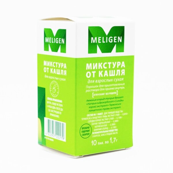 Микстура от кашля для взрослых сухая порошок для приготовления раствора пакетики 1,7 г 10 шт.