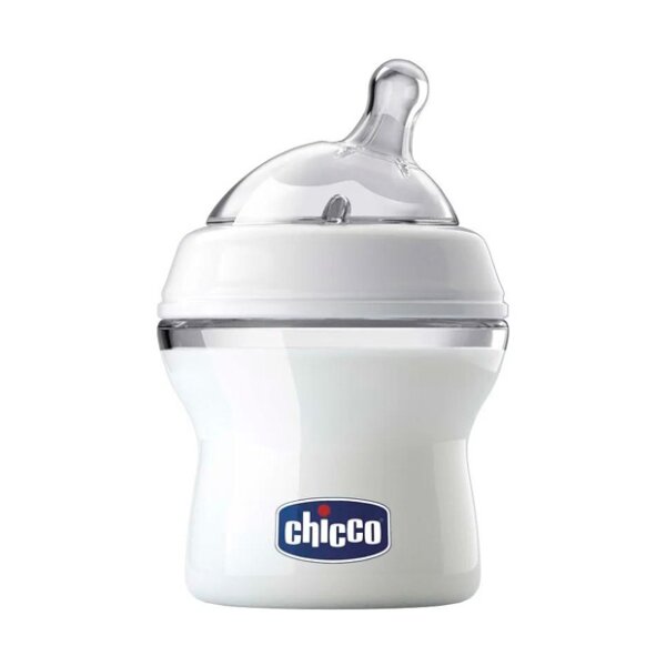 Бутылочка Chicco Natural Feeling силикон соска с наклоном м флексорами 0 мес+ белая 150 мл 1 шт.