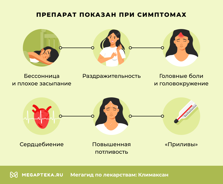 Препарат показан при симптомах