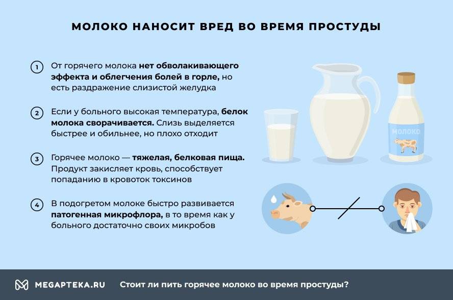 Вред от молока во время простуды