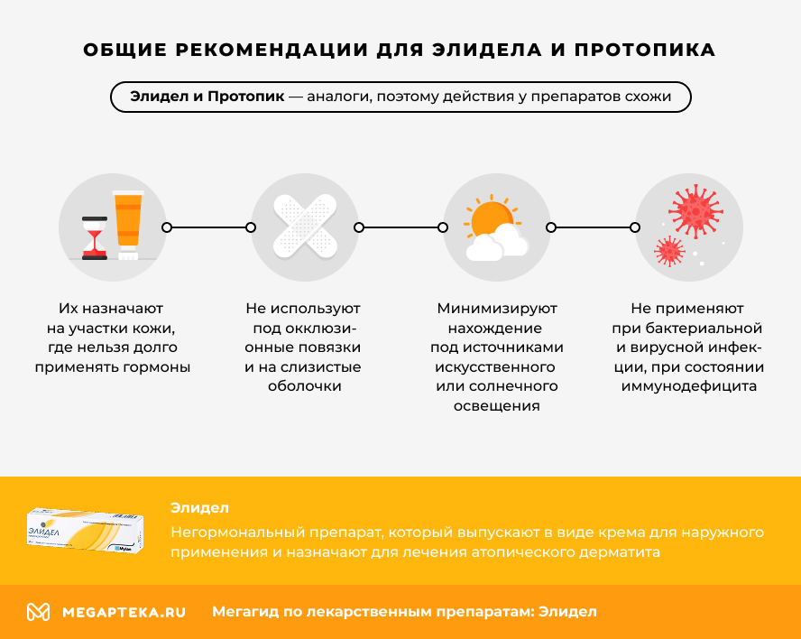 Общие рекомендации для Элидела и Протопика