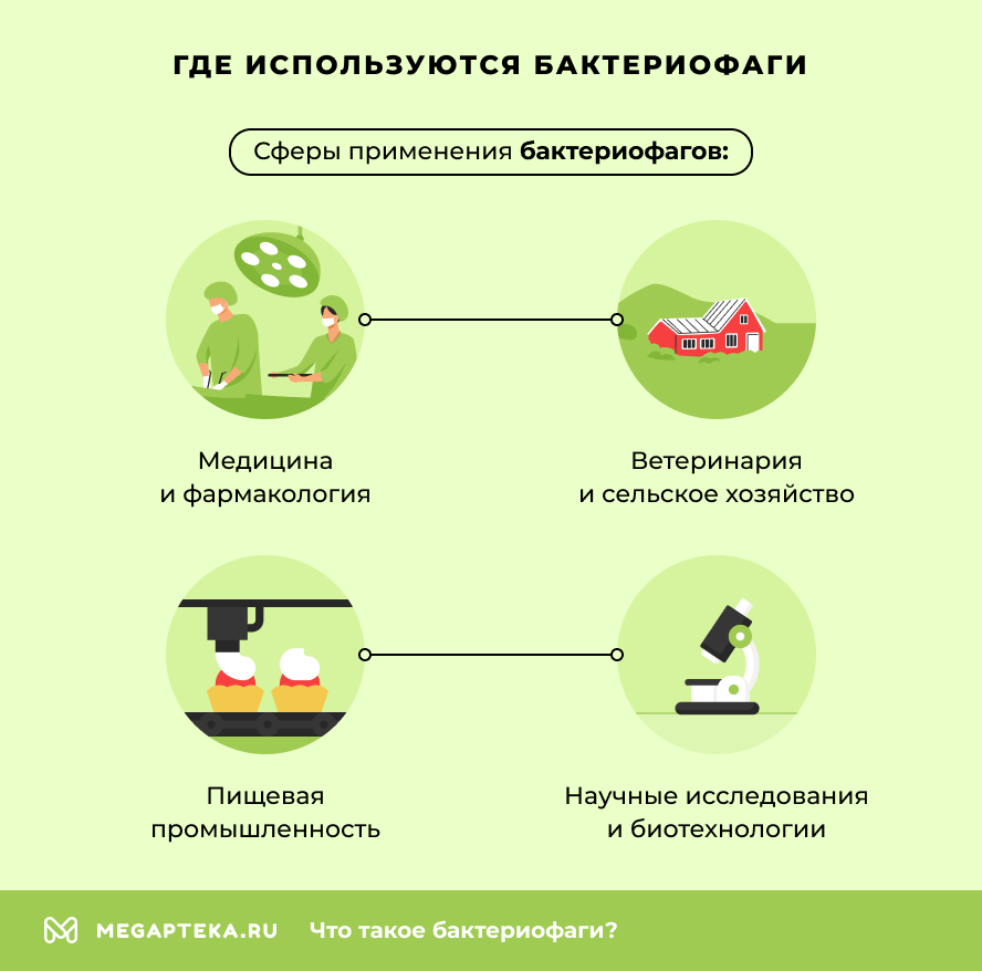 Где используются бактериофаги?