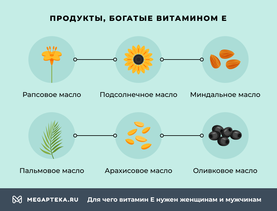 Продукты, богатые витамином E